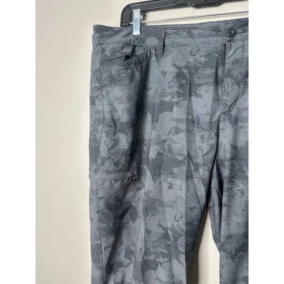 Eddie Bauer Pants Womens 18 Gray Digital Camo Ruched Cropped Outdoor Casual - Picture 2 of 7